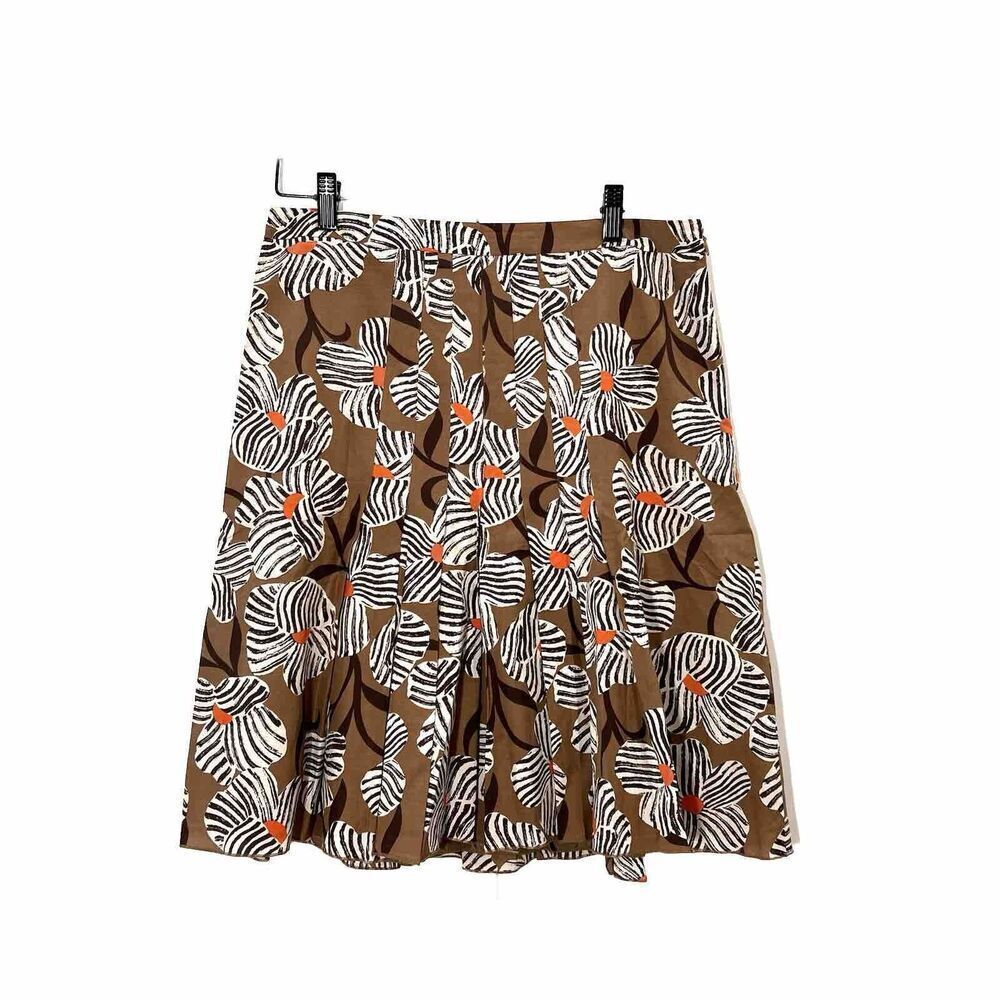 Moschino Cheap And Chic Skirt Women’s 10 Floral Pleated Silk‎ Cotton Knee Length